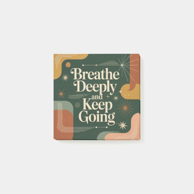 Breathe Deeply And Keep Going Post-it Klebezettel (Vorderseite)