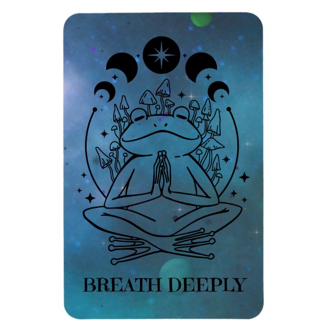 Breathe Deeply Zen Frog Magnet (Vertikal)