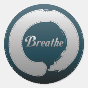 Breathe Enso Stitch Runder Aufkleber