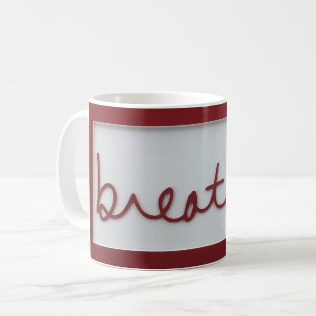 Breathe Graphics Red and White Kaffeetasse (Vorderseite Links)
