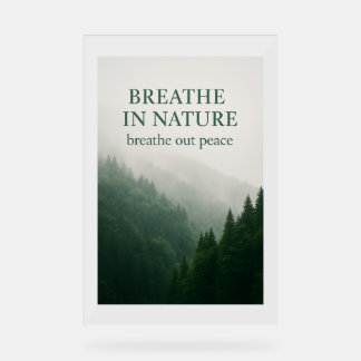 Breathe In Nature Poster Forestier Motivationnel -