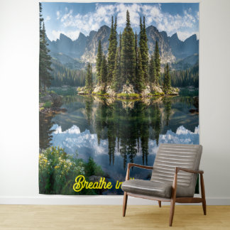  Breathe In: Tranquil Island Reflections Wandteppich