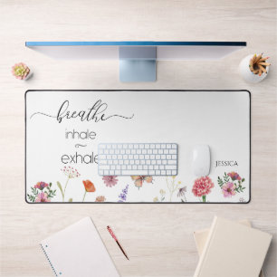 Breathe Inhale Exhale Fleurs sauvages Citation Bur