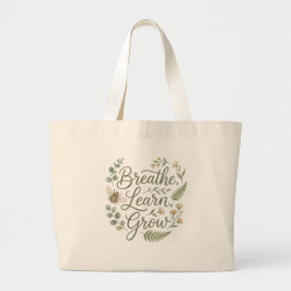 Breathe Learn Grow Botanical gift for School staff Jumbo Stoffbeutel