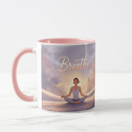 Breathe Meditation Mug Lavender Sky Tasse