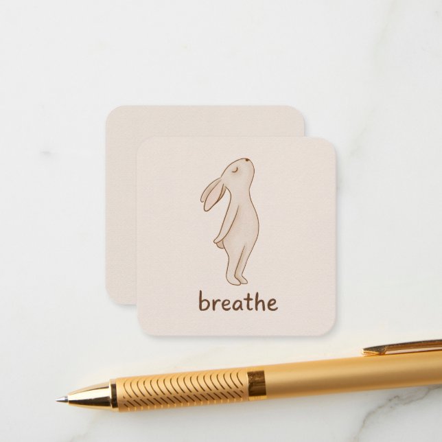 Breathe Minimal Bunny Enclosure Card Begleitkarte (Vorderseite/Rückseite Beispiel)