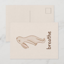 Breathe Minimal Bunny Postcard Ankündigungspostkarte