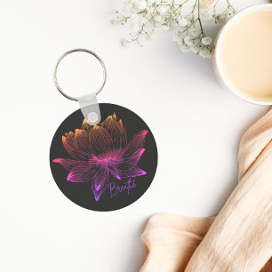 Breathe Modern Lotus Blume Yoga Meditation Keycha Schlüsselanhänger