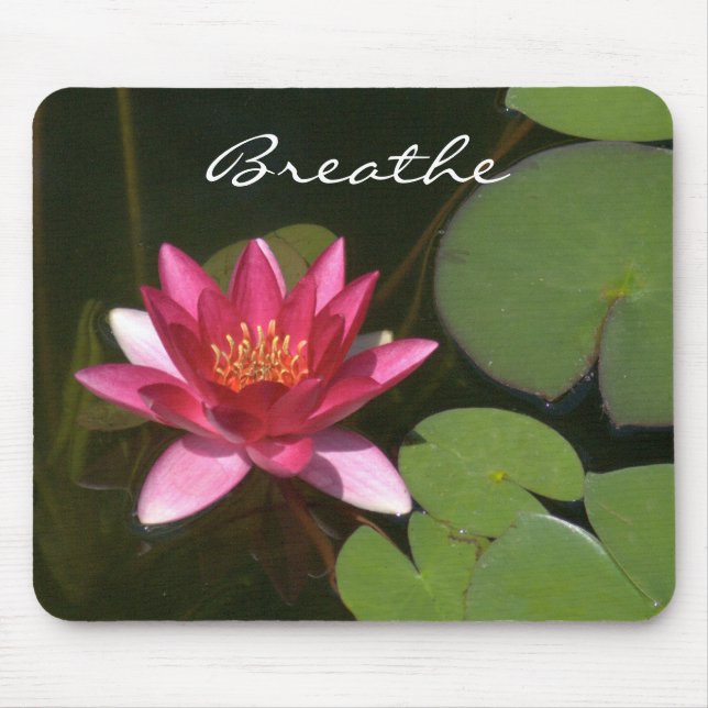 "Breathe" Pink Lotus Blossom MousePad (Vorne)
