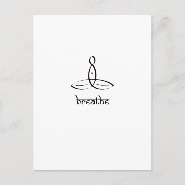 Breathe - Schwarzer Sanskrit-Stil Postkarte (Vorderseite)