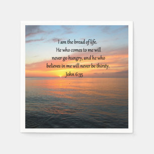 BREATHTAKING JOHN 6:35 SONNENDESIGN SERVIETTE