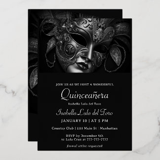 Breathtaking Masquerade Birthday Folieneinladung