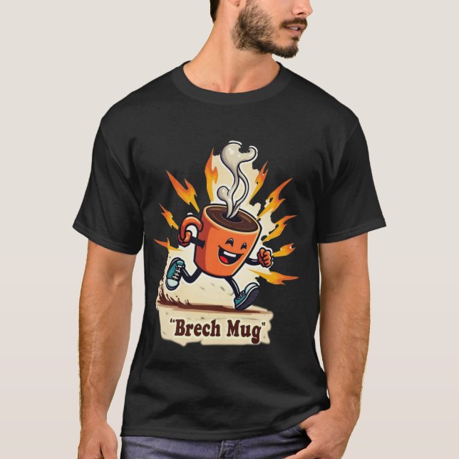 Brech Mug High Energy | Funny Running Coffee T-Shirt (Vorderseite)