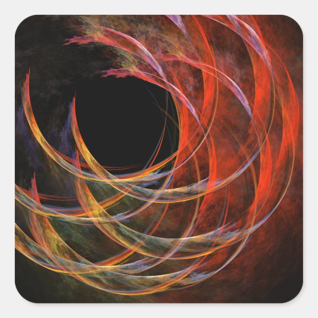 Brechen des Aufklebers des Abstrakten Kunstplatzes Quadratischer Aufkleber (Vorderseite)