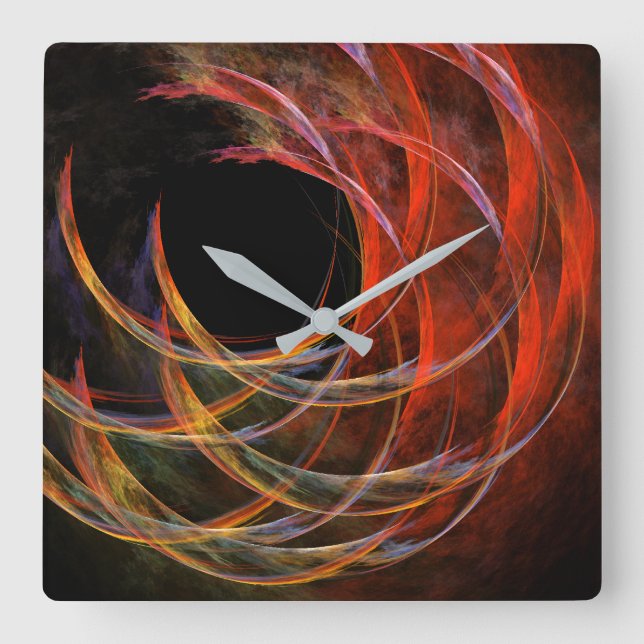 Brechen des Kreises Abstrakter Kunstplatz Quadratische Wanduhr (Vorderseite)