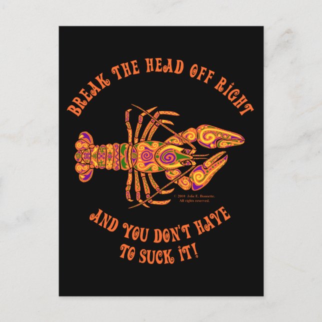 Brechen Sie den Kopf Crawfish Postkarte (Vorderseite)