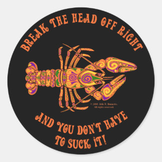 Brechen Sie den Kopfkrautfisch-Rundsticker Runder Aufkleber