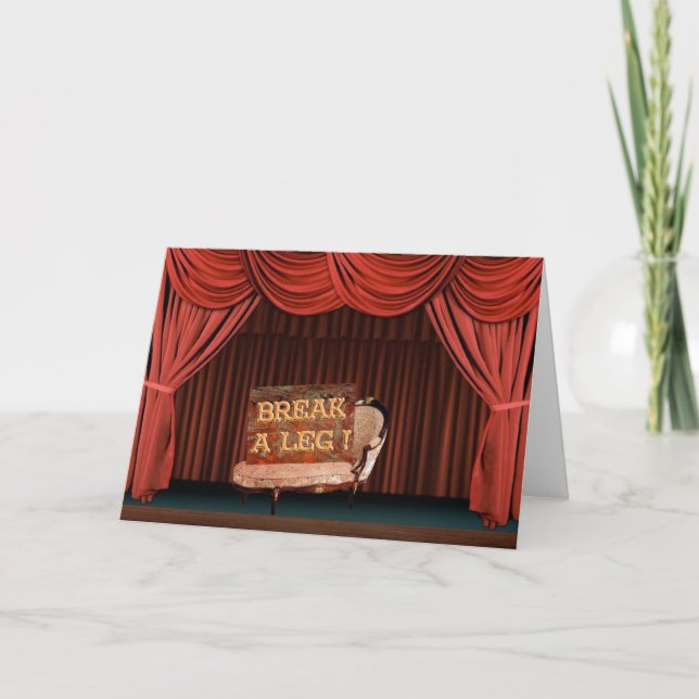 Brechen Sie ein Bein Karte (Vorderseite)