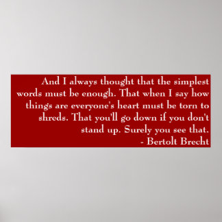 Brecht Poem Poster
