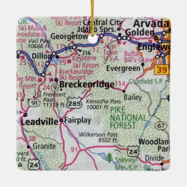 Breckenridge CO und Leadville Keramikornament (Rückseite)
