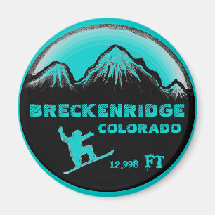 Breckenridge Colorado aquamariner Snowboard-Kunstm Magnet