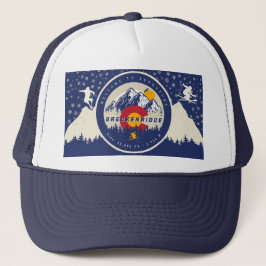 Breckenridge Colorado Flag Mountain Ski Souvenir Truckerkappe