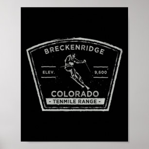 Breckenridge Colorado Langarm-Schneeski Poster