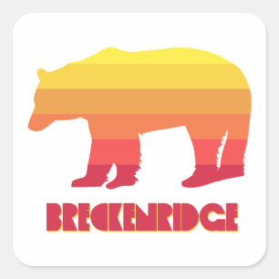 Breckenridge Colorado Regenbogenbär Quadratischer Aufkleber