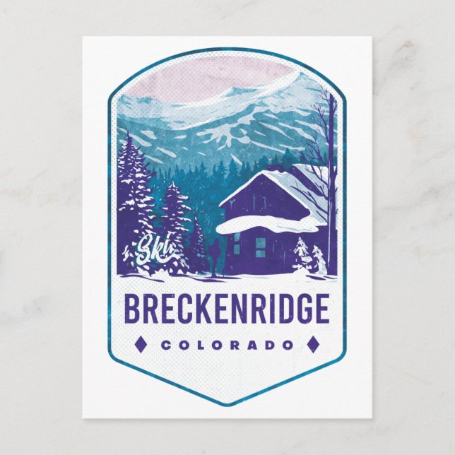 Breckenridge Colorado Ski Abzeichen Postkarte (Vorderseite)