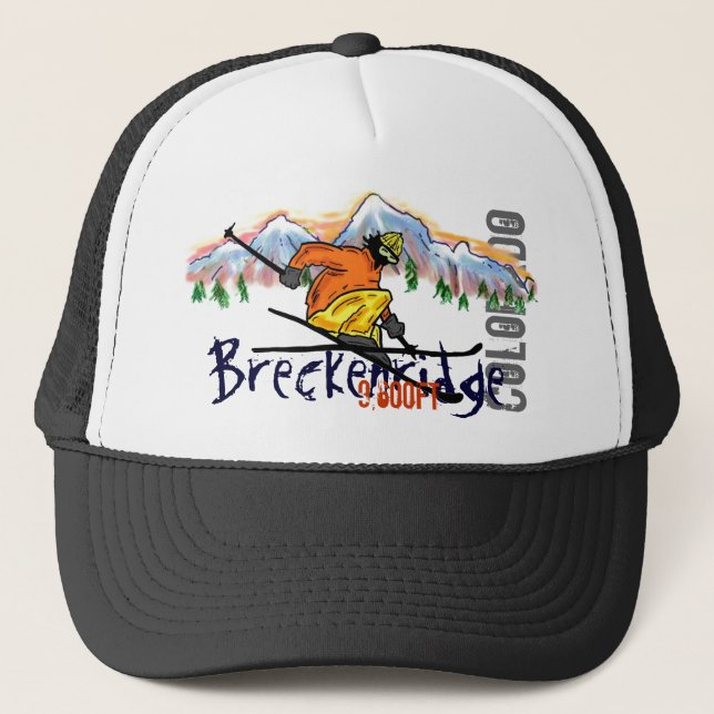 Breckenridge Colorado-Skipass Truckerkappe (Vorderseite)