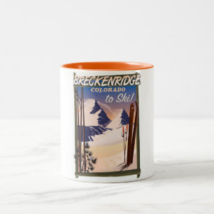 Breckenridge, Colorado-Skiposter Zweifarbige Tasse