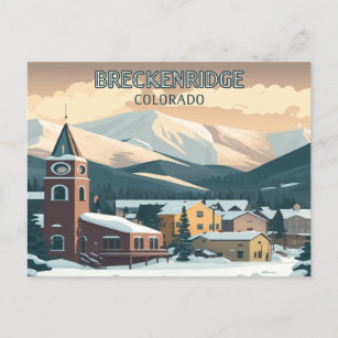 Breckenridge Colorado Snow Mountains Vintag Retro Postkarte