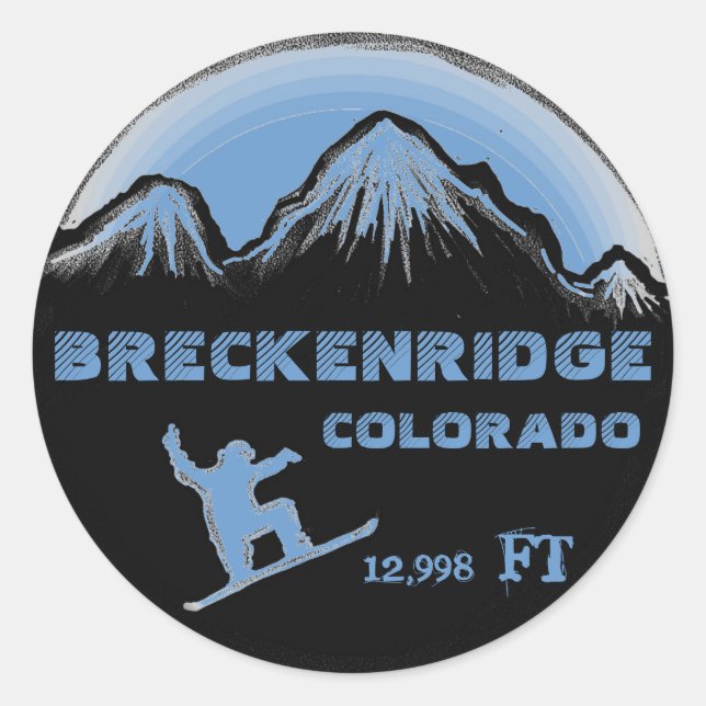 Breckenridge Colorado Snowboard Art Aufkleber (Vorderseite)