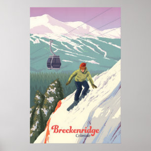 Breckenridge Colorado Snowboarden Reiseplakat Poster