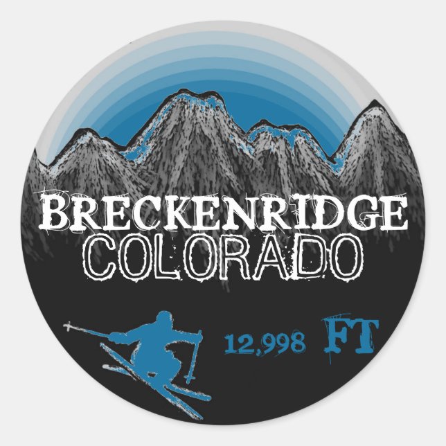 Breckenridge Colorado stickers ski bleu (Devant)