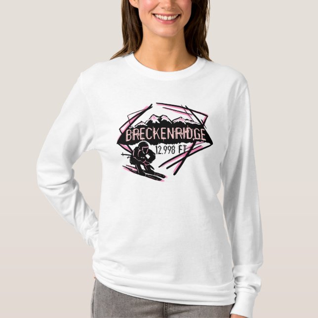 Breckenridge Colorado sweat - shirt à capuche rose (Devant)