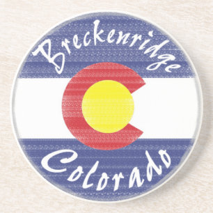 Breckenridge Colorado Umlaufflagge: Getränkekasten Sandstein Untersetzer