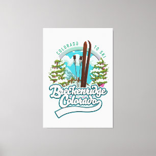Breckenridge, Colorado Vintage-Skilogo Leinwanddruck