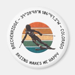 Breckenridge, Colorado - weiblicher Skier, schwarz Magnet