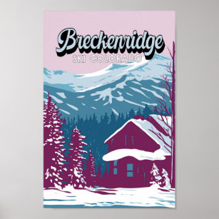 Breckenridge Colorado Winter Art Vintag Poster