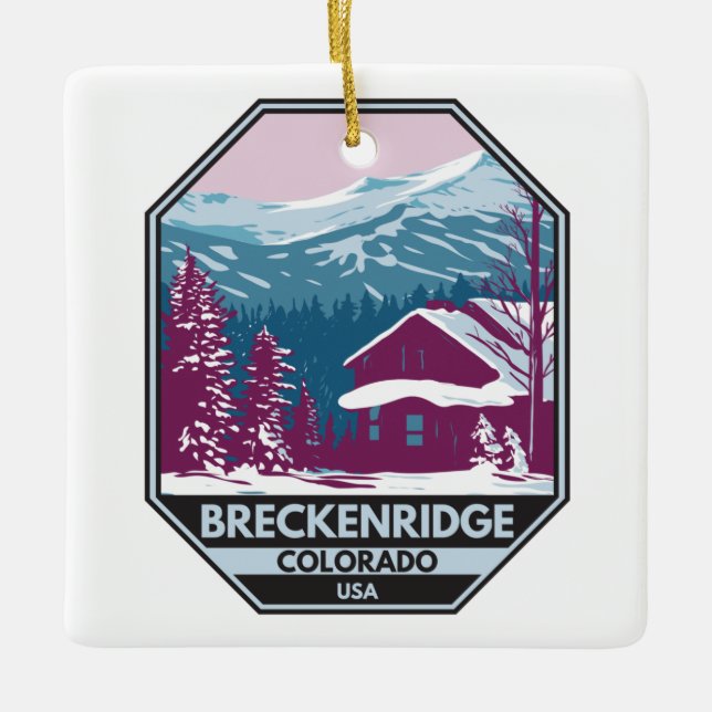 Breckenridge Colorado Winter Skigebiet Keramikornament (Vorderseite)