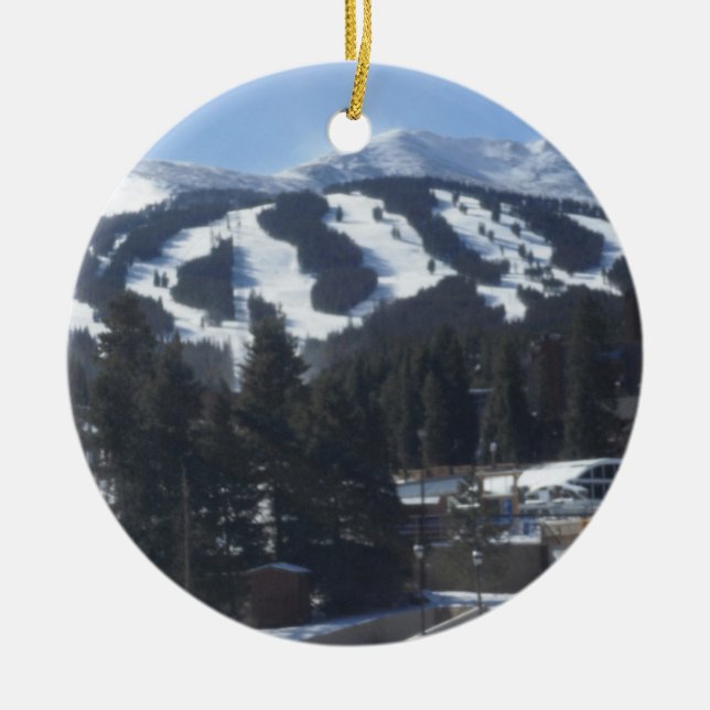 Breckenridge-Ski-Steigungs-Verzierung Keramikornament (Vorne)