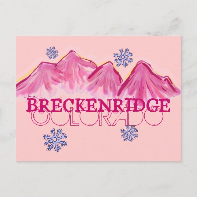 Breckenriege Colorado Rosa Berge Postkarte (Vorderseite)