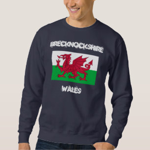 Brecknockshire, Wales mit walisischer Flagge Sweatshirt
