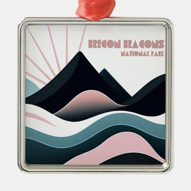 Brecon Beacons Nationalpark Kolored Hills Ornament Aus Metall (Vorne)