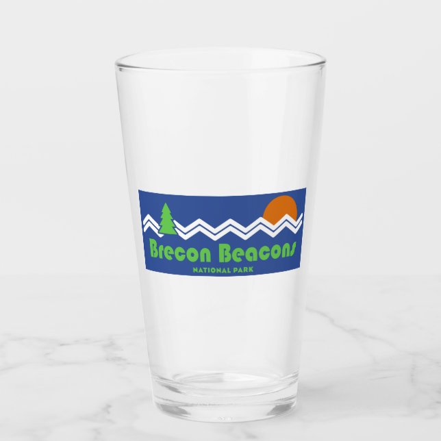 Brecon Beacons Nationalpark Retro Glas (Vorderseite)