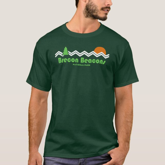 Brecon Beacons Nationalpark Retro T-Shirt (Vorderseite)