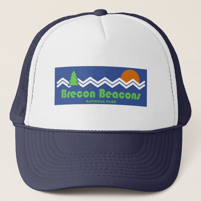 Brecon Beacons Nationalpark Retro Truckerkappe (Vorderseite)