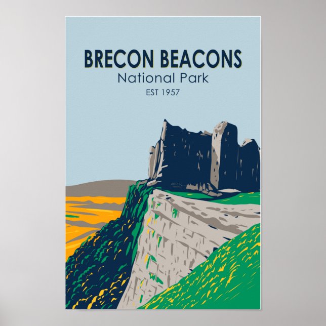Brecon Beacons Nationalpark Wales Vintag Poster (Vorne)