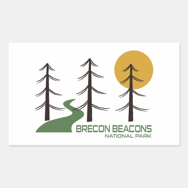 Brecon Beacons Nationalparkplatz Rechteckiger Aufkleber (Vorderseite)